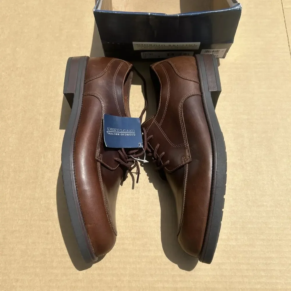 Giorgio Brutini Seahorse 121762 Brown Leather Oxford Shoes Mens 12D NWT As-Is